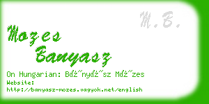 mozes banyasz business card